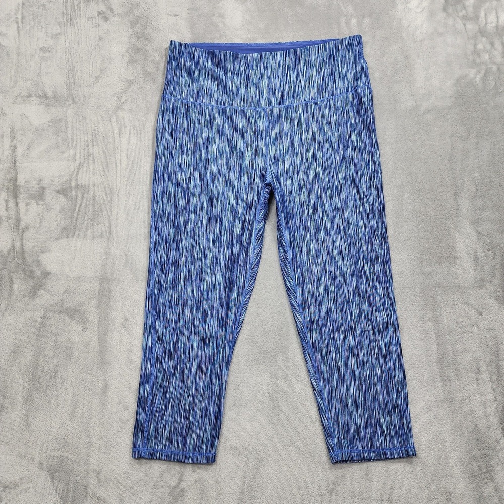Everlast Leggings Womens XL Blue‎ Space Dye Crop Capri Yoga Running Athleisure